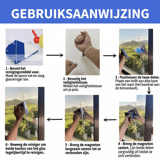 WindowClean — Beide kanten schoon in één beweging