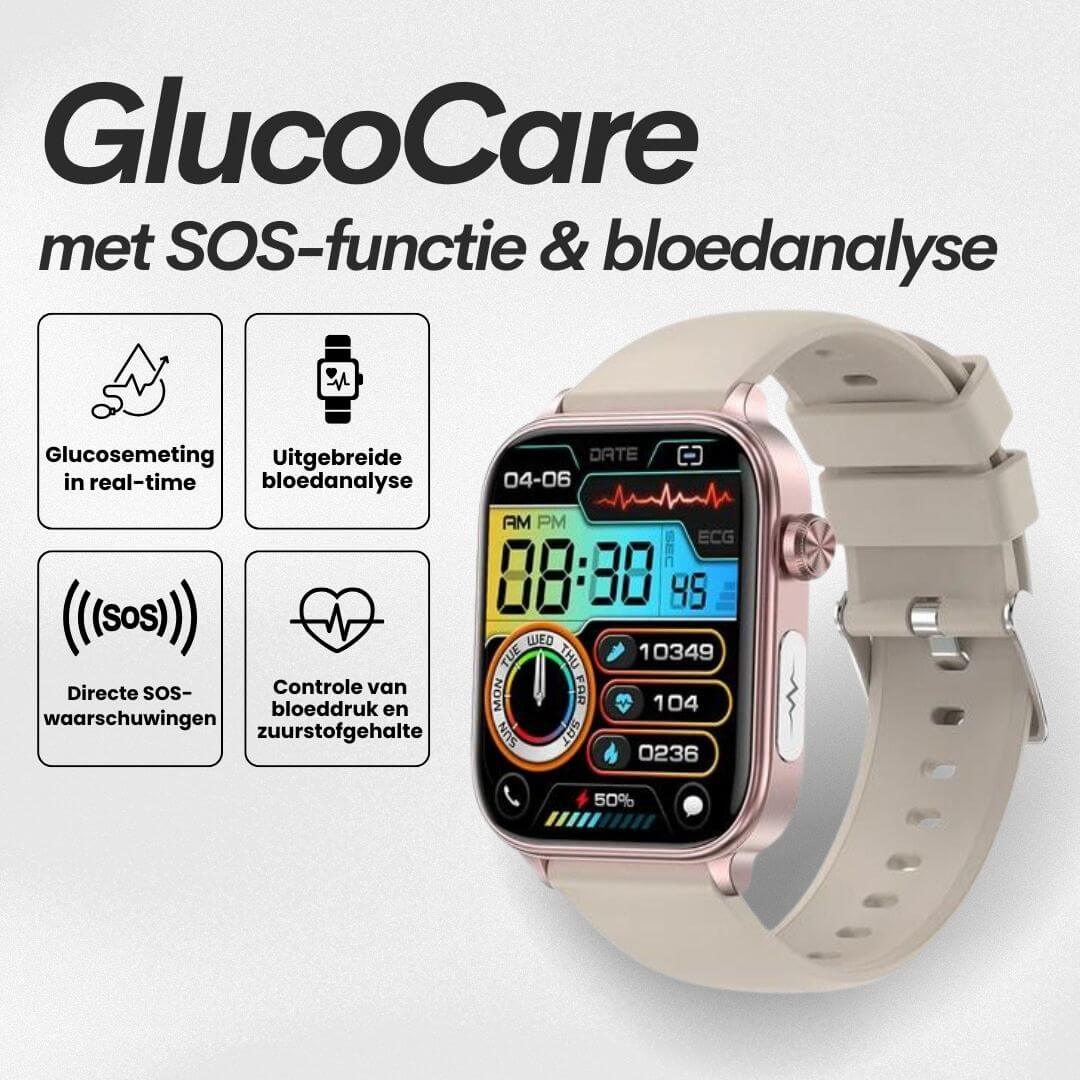 GlucoCare SOS - met SOS-functie incl. valdetectie & gecertificeerde bloedsuikermeting (2026) - Origineel