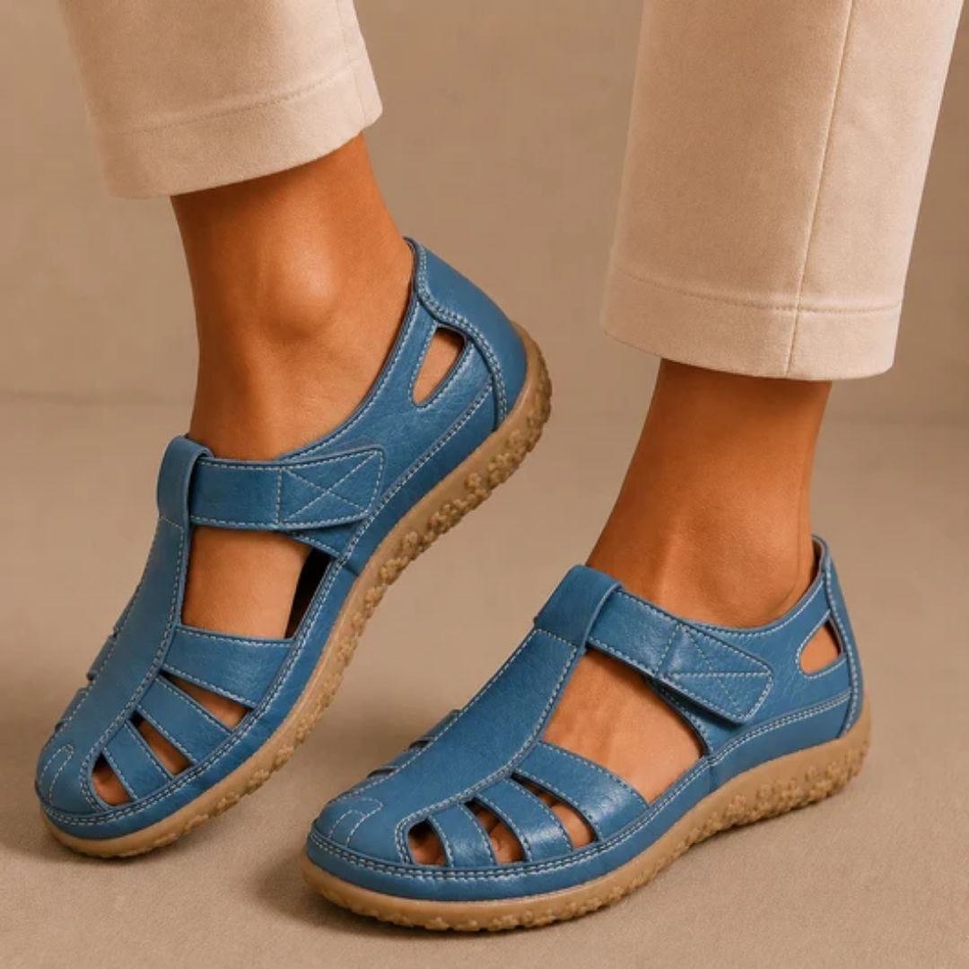 PuraVita comfortabele leren sandaal — Premium zacht · Antislip · Vederlicht