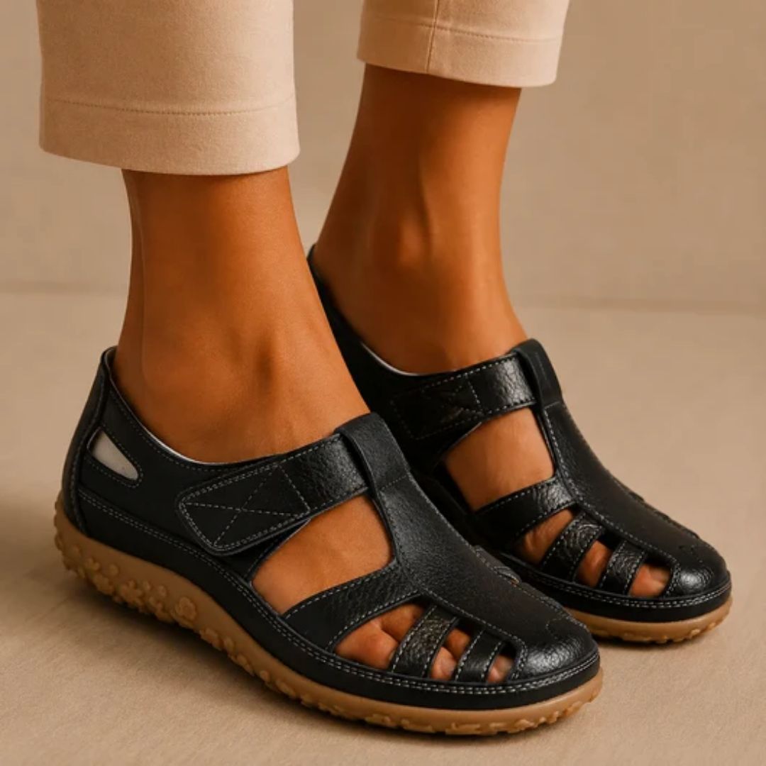 PuraVita comfortabele leren sandaal — Premium zacht · Antislip · Vederlicht