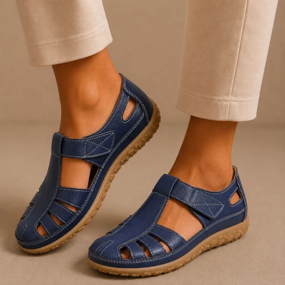 PuraVita comfortabele leren sandaal — Premium zacht · Antislip · Vederlicht