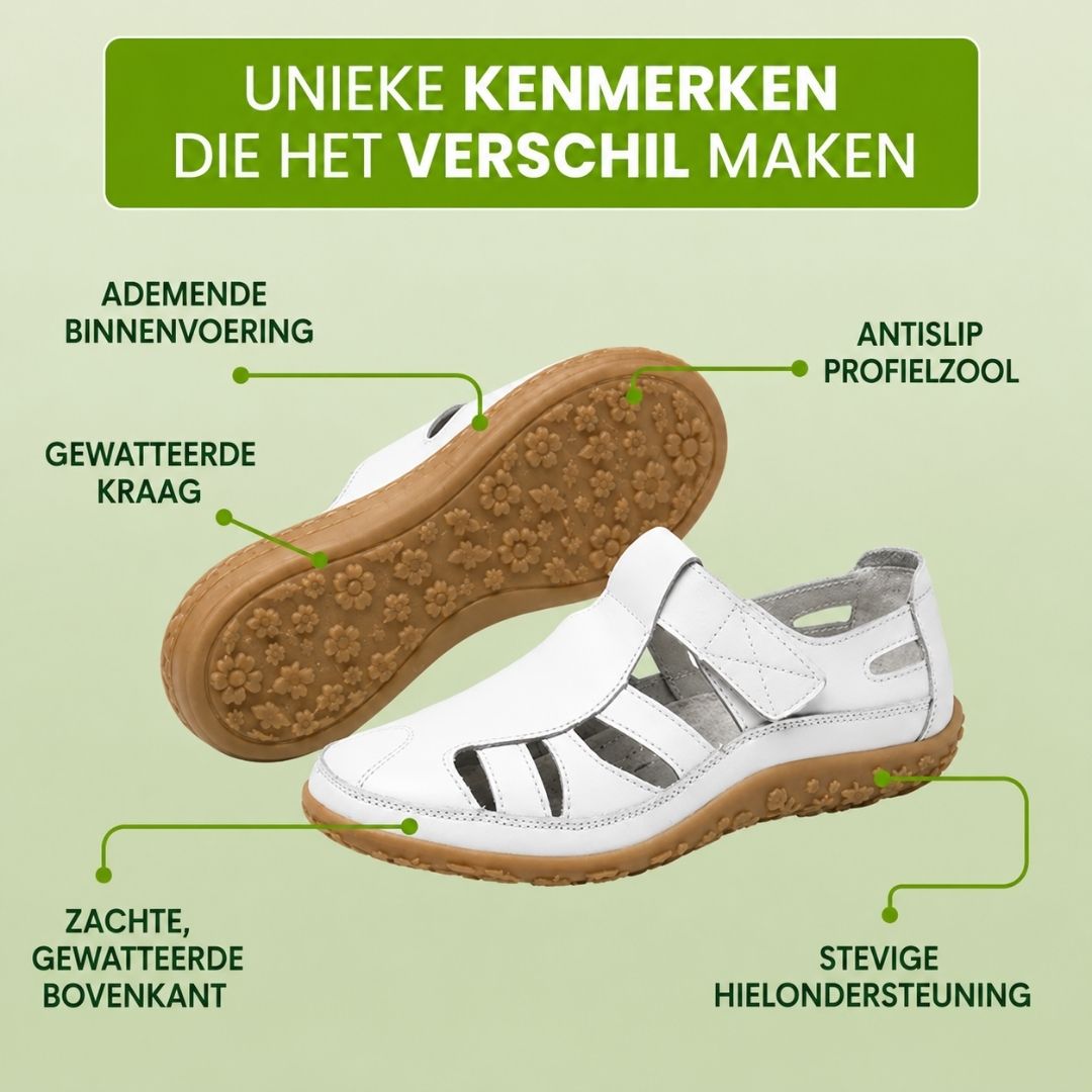 PuraVita comfortabele leren sandaal — Premium zacht · Antislip · Vederlicht