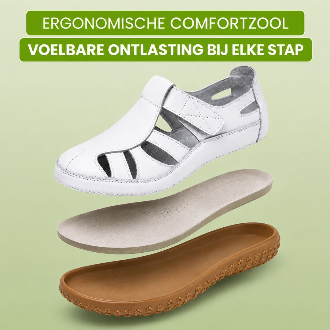PuraVita comfortabele leren sandaal — Premium zacht · Antislip · Vederlicht