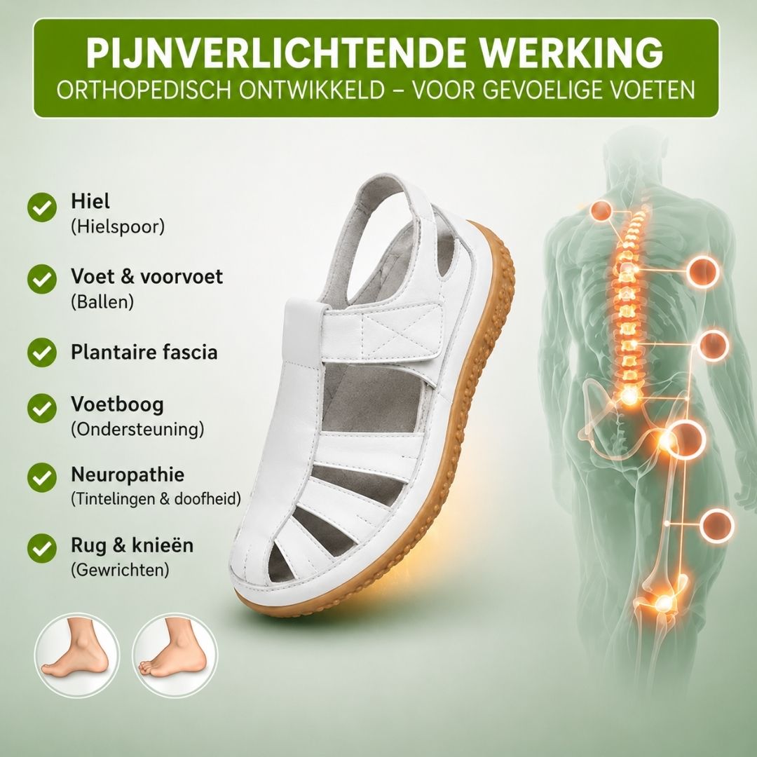 PuraVita comfortabele leren sandaal — Premium zacht · Antislip · Vederlicht