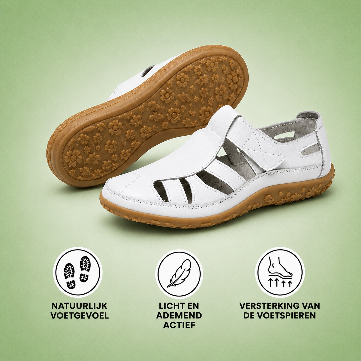 PuraVita comfortabele leren sandaal — Premium zacht · Antislip · Vederlicht
